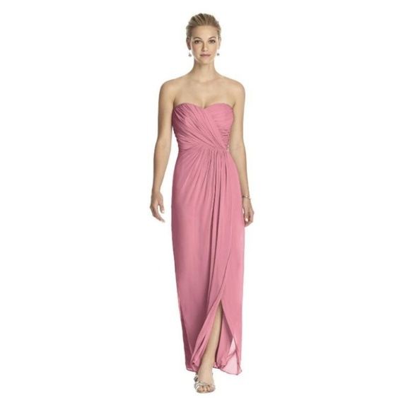 dessy strapless bridesmaid dress